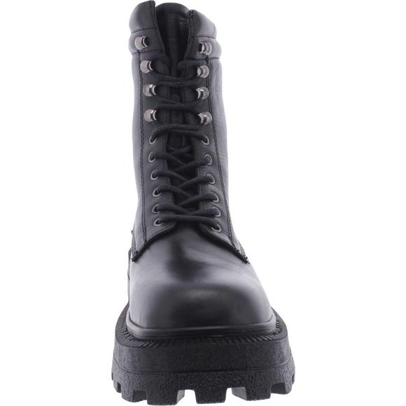 Steve Madden Womens Ramon Black Leather Combat & Lace-up Boots Shoes NWT - Picture 3 of 3